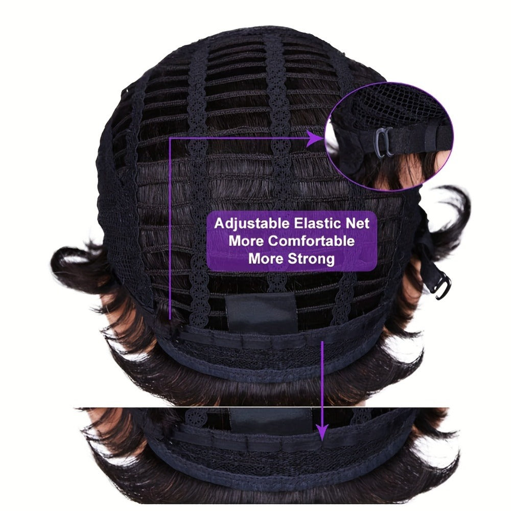 Synthetic Wig 12-Inch Short Wavy Style in Black, Dark Brown, Reddish Brown or Deep Red for Parties — image 5