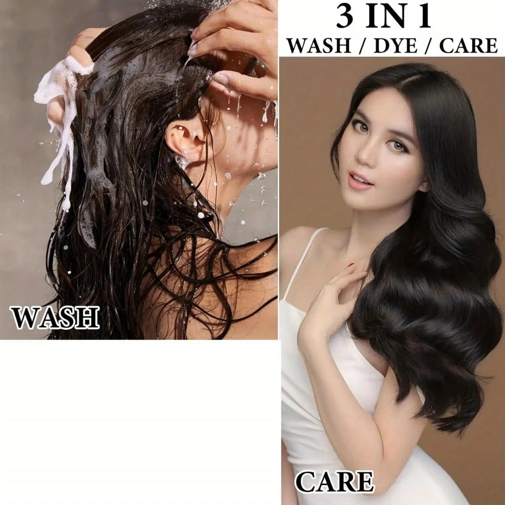 Hair Color Shampoo, EELHOE 3-in-1 Six-Bottle 3.38oz Set in Black, Brown or Mixed Color Packs — image 8