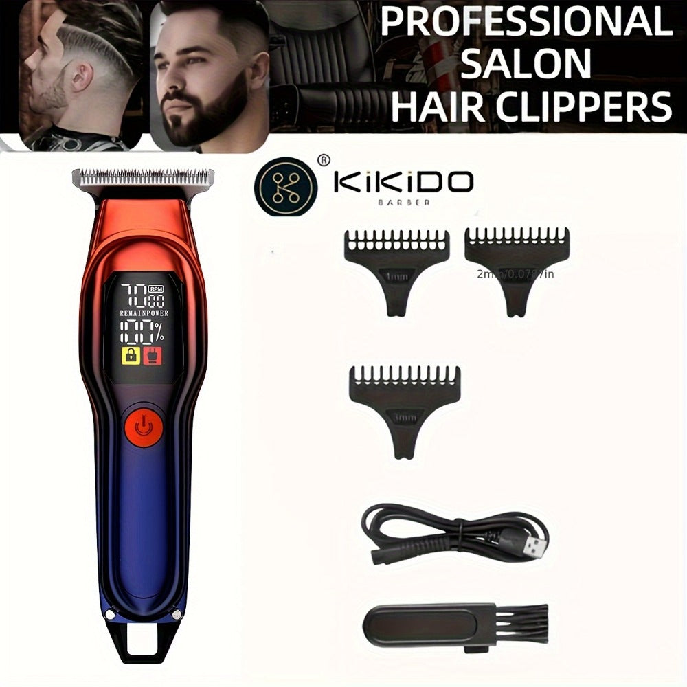 Hair Clippers & Trimmers KIKIDO KK-A2 T-Blade Model with LCD Display, USB Charging and Three Guide Combs — image 3
