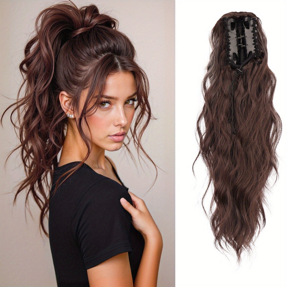 Hair Extensions Water-Wave 16-Inch Synthetic Ponytail with Claw Clip and Eight Color Options for Quick Attachment — image 10