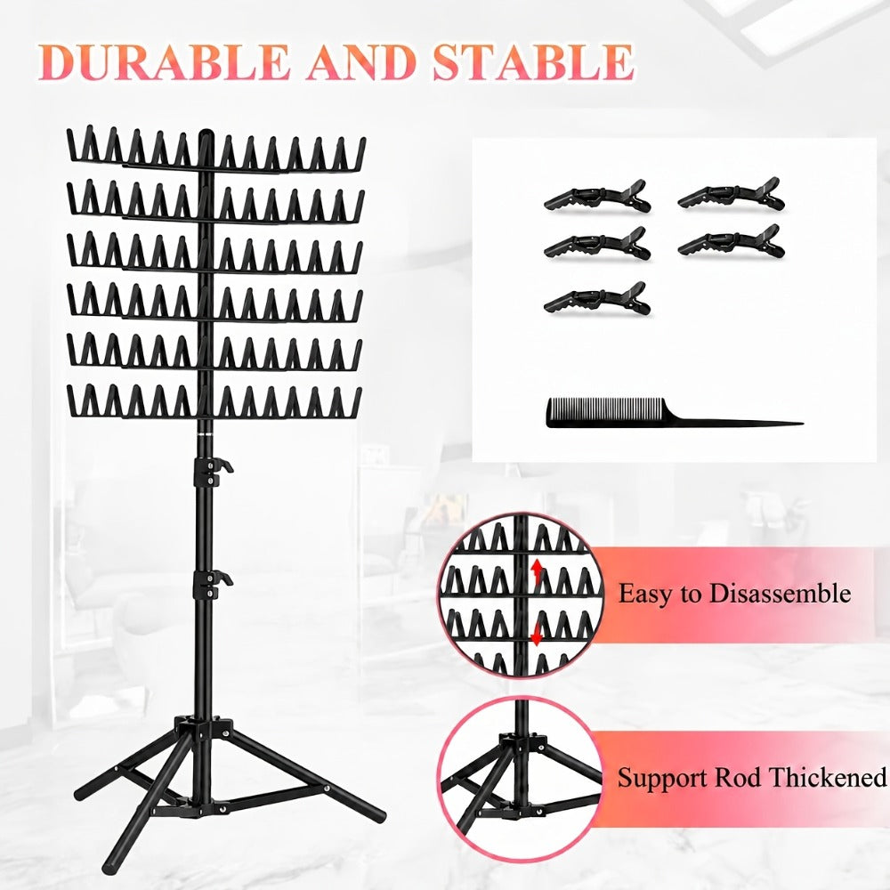 144 Peg Hair Extension Rack Freestanding Organizer with Divider Separator – Standing Braiding Hair Holder Display Stand for S