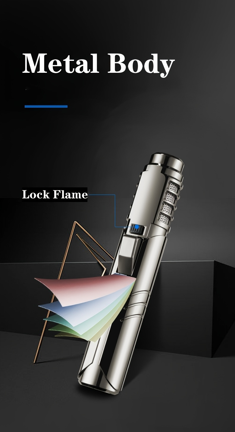Blowtorch Jet Lighter 1800° Windproof, Zinc Alloy Butane Torch with Blue Flame for Welding, Outdoor Cooking — image 8