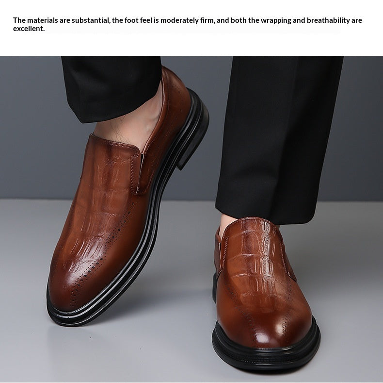 Mens Casual British-style Pointed Leather Shoes