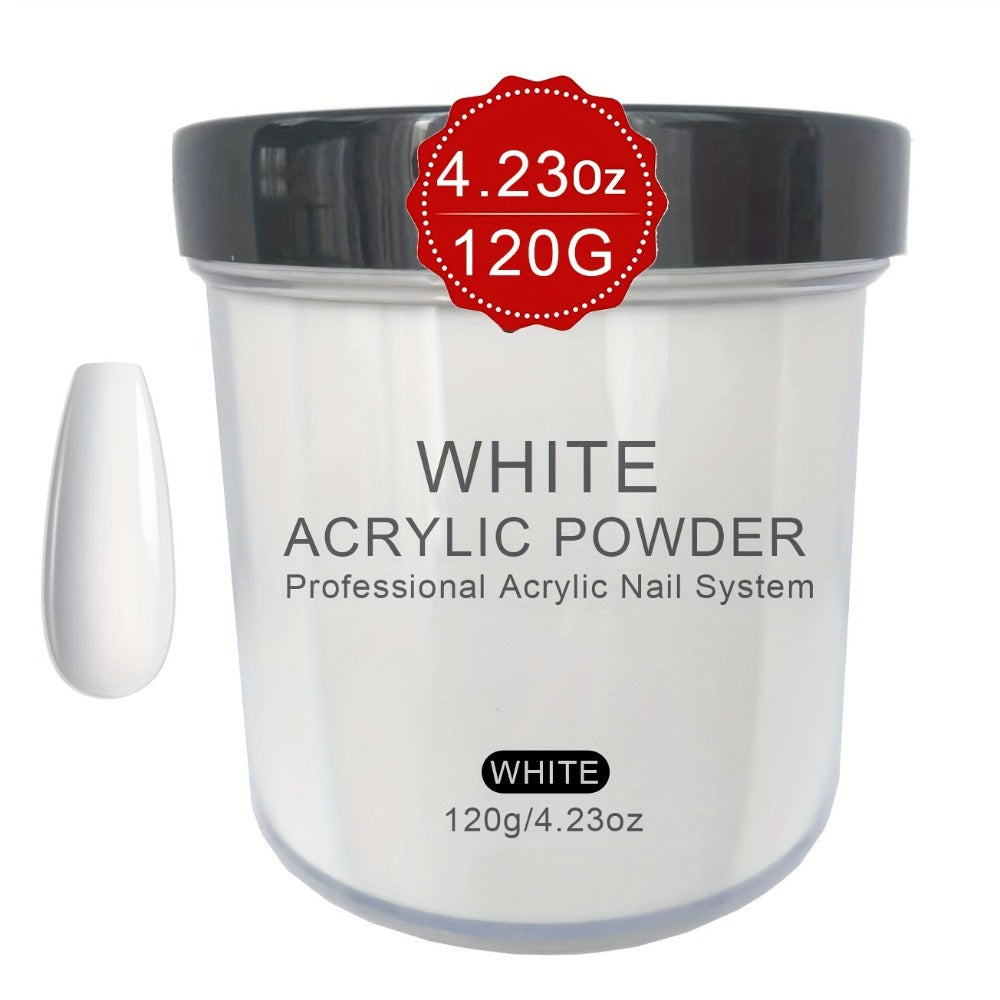 120g Acrylic Nail Powder Jar in Clear, Pinkish, Nude or White for Use with Compatible Acrylic Liquid — image 8