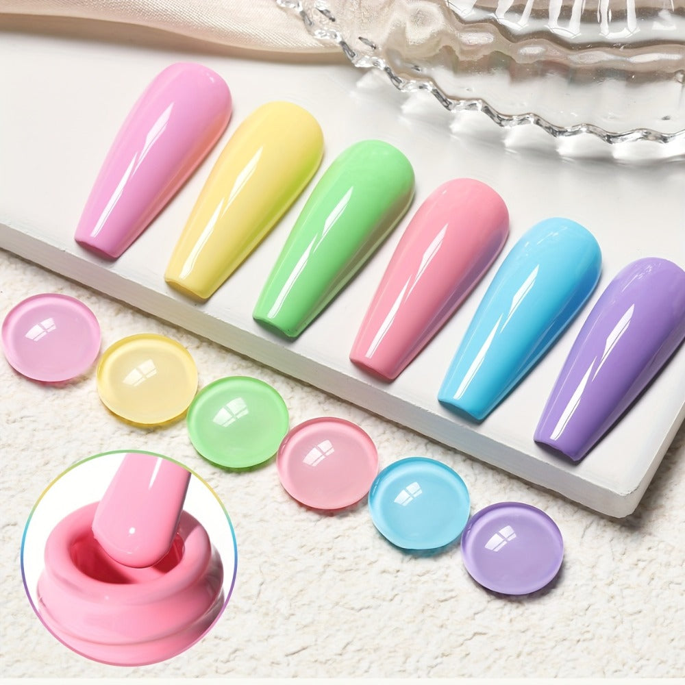 Gel Nail Polish Set with XEIJAYI Label, 6 Sweetheart Candy Gel Colors in Shades 118 to 123 — image 2