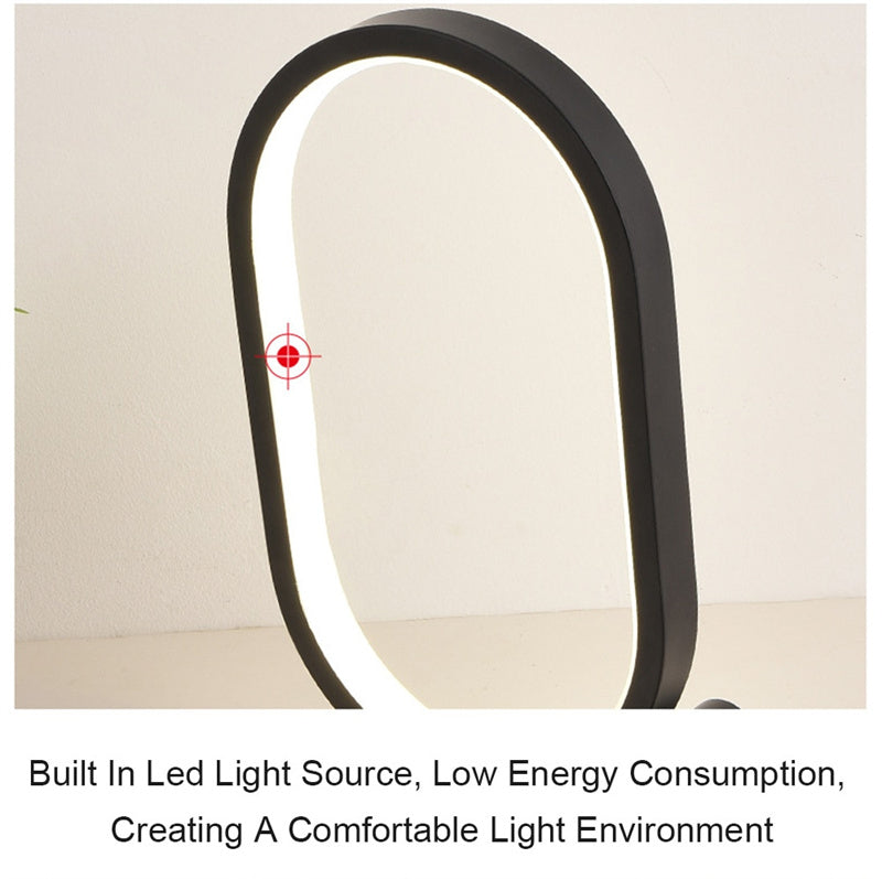 Usb Plug-In Lamp Oval Acrylic Lamp Touch Control Dimmable Modern Simple Creative Night Lamp Bedside Reading Lamp Desk Table Led