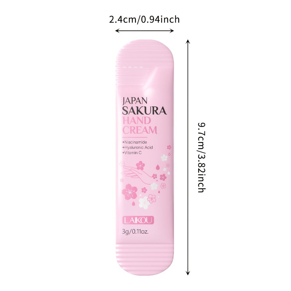 Japanese Sakura Hand Cream Set 20 Pcs LAIKOU Cherry Blossom Moisturizing Lotion with Glycerin & Vitamin C Lightweight Non-Gre