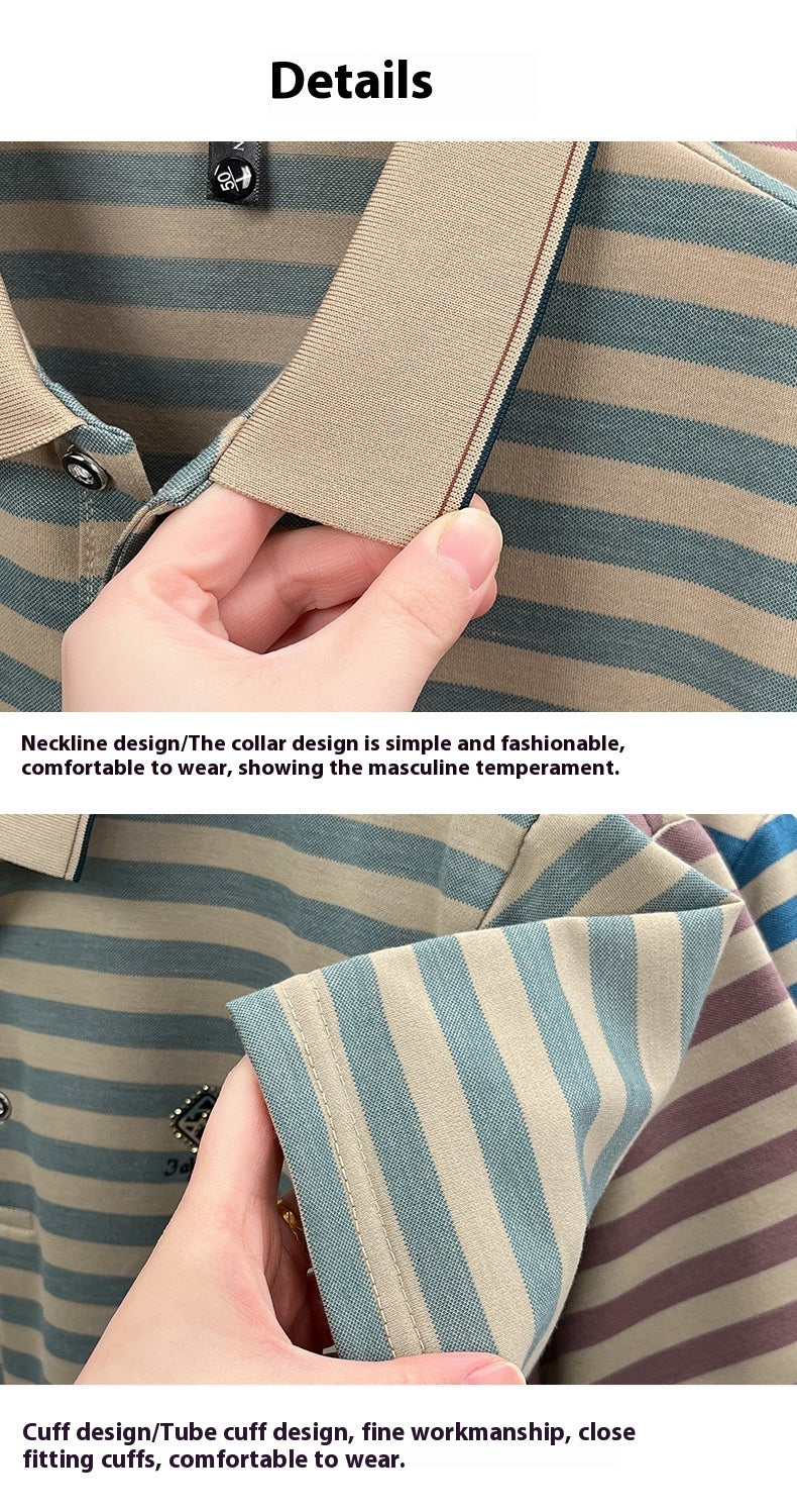 Striped Casual Men's Short Sleeve
