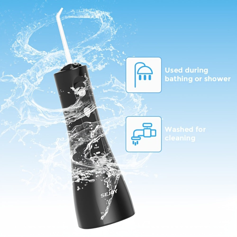 Water Flosser SEJOY Cordless Oral Irrigator with 300ml Tank, Five Modes, Five Nozzles, 1800mAh Battery and USB Charging — ima