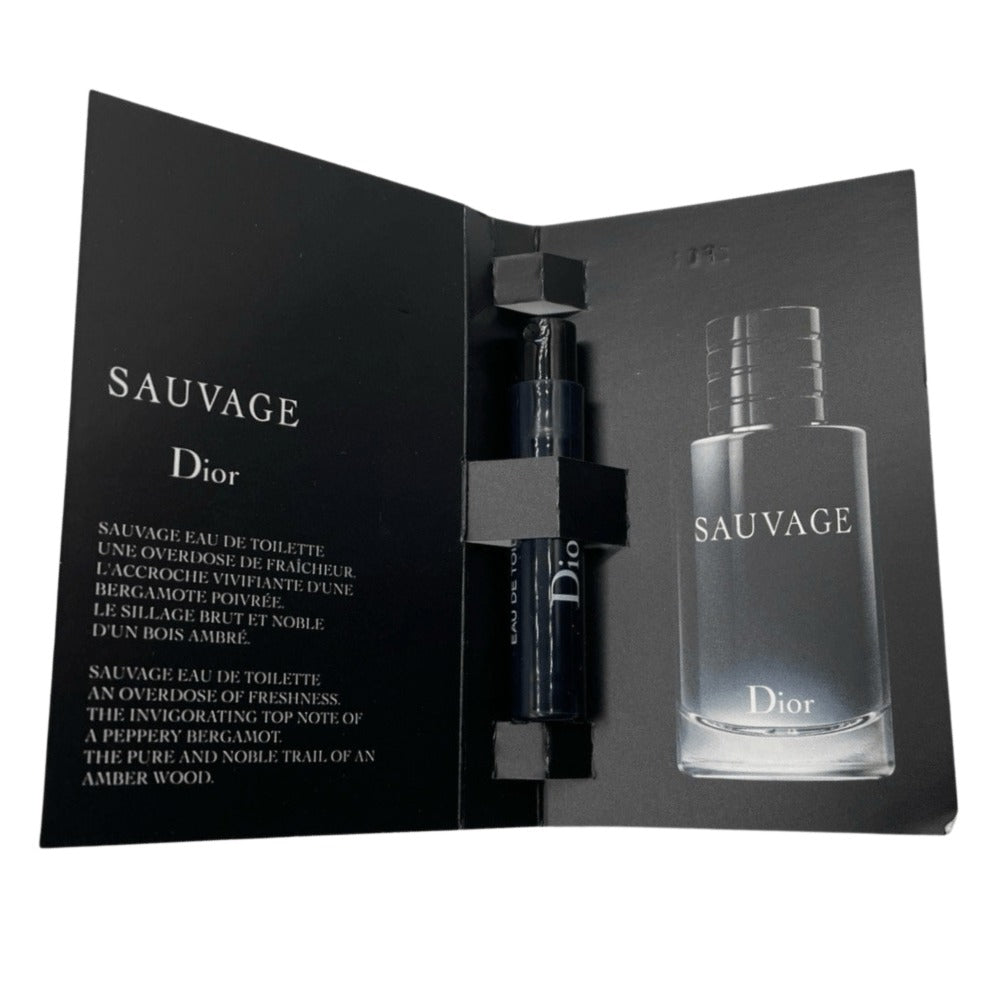 Dior Sauvage Eau de Toilette Mini Spray Vial, 1ml with 0.03 fl oz Black Labeled Sample Card — image 2
