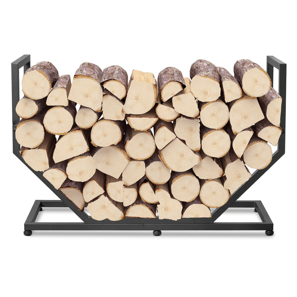 Firewood Rack Outdoor Indoor Heavy Duty Metal Log Holder with Adjustable Feet — image 1
