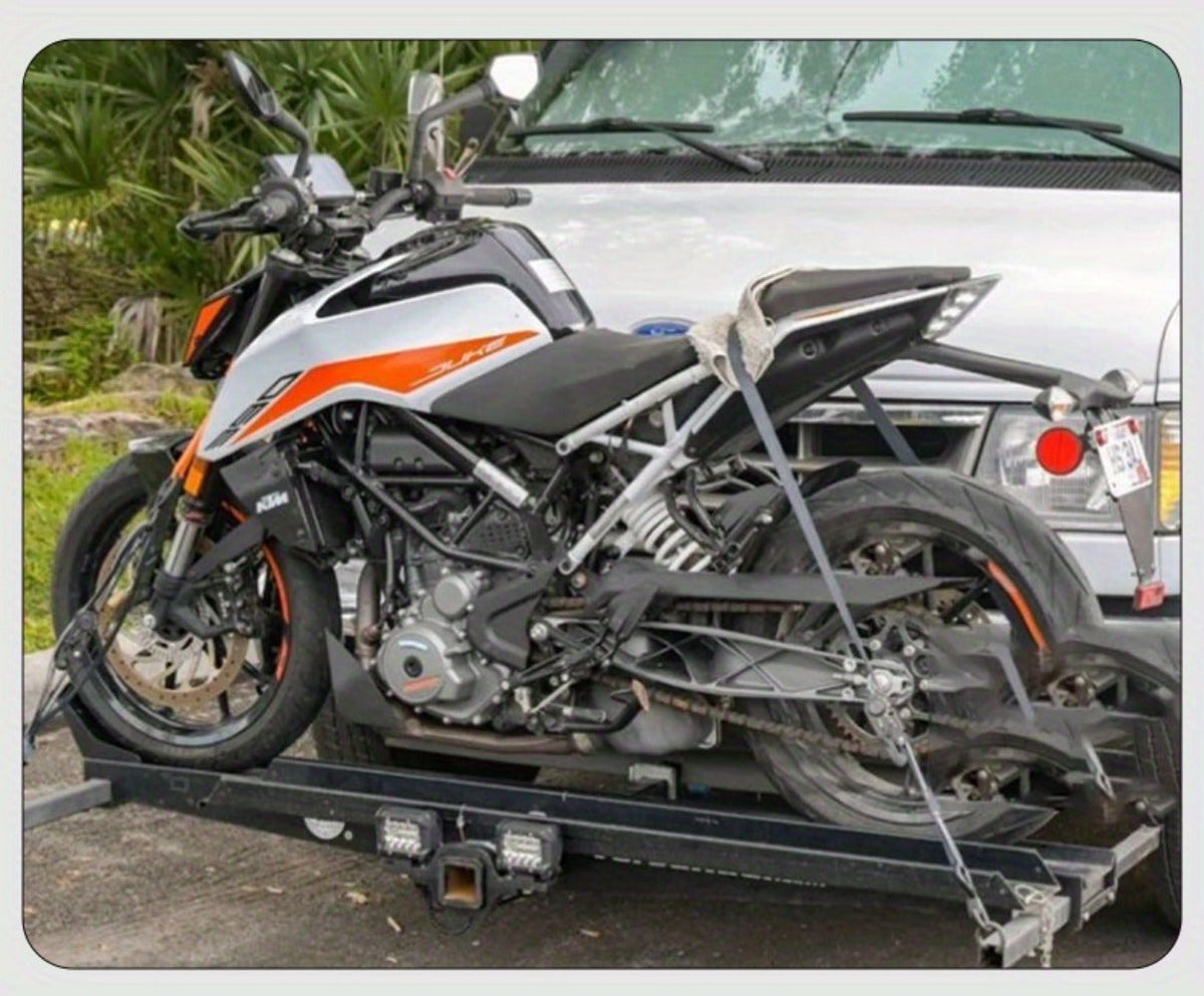 Ratchet Tie-Down Straps with Auto-Retract & Speed Control – Heavy-Duty Cargo Securing Kit with Hooks & Storage Bag | Motorcyc