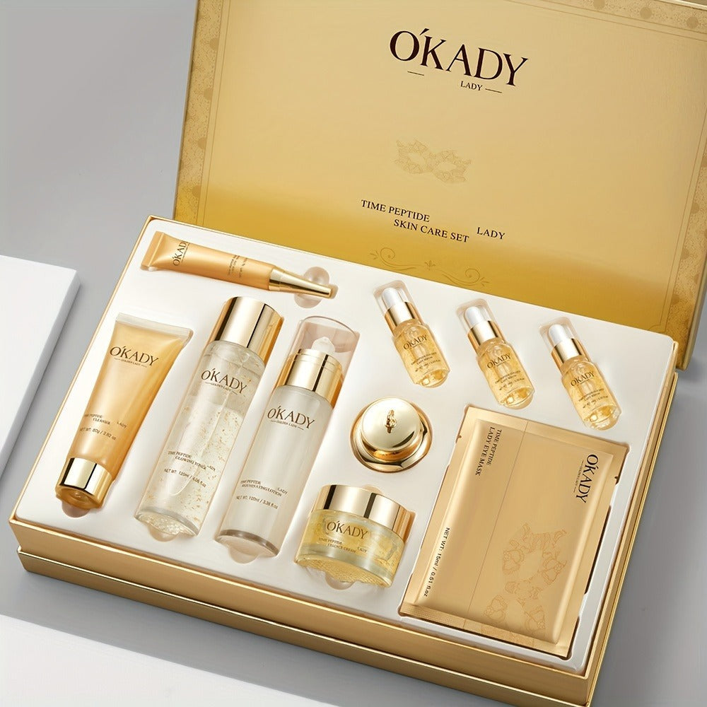 Skin Care Set for Women 24K Gold Polypeptide Complete Day & Night Routine Peptide Face Care Kit All Skin Types Luxury Gift Se