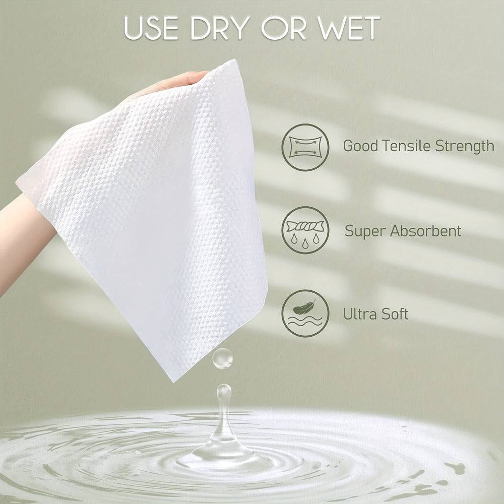 Disposable Face Towels 60 Count Extra Thick & Soft – 10x12 Inch Cotton Cleansing Wipes for Sensitive Skin, Makeup Removal — i