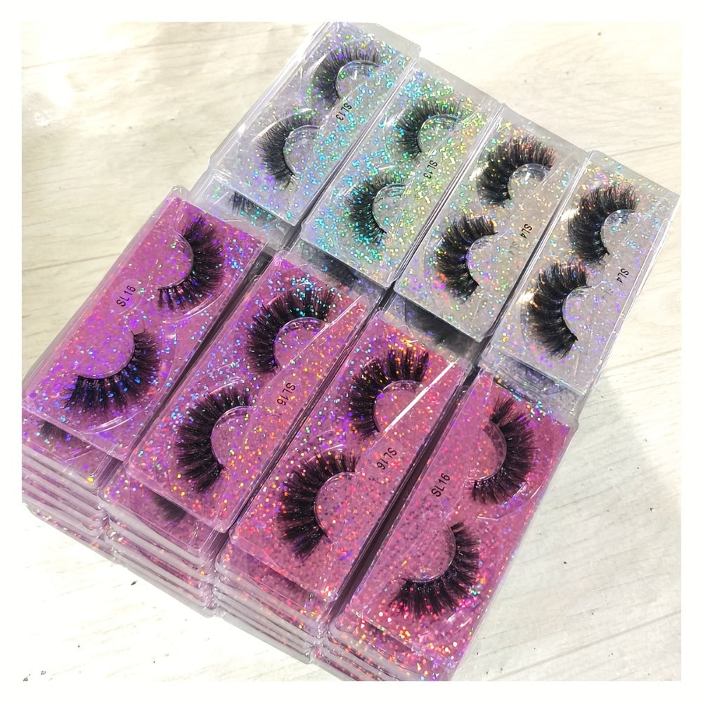 DD Curl False Eyelashes Multipack with 20 Pairs across Five Mixed Styles in Glitter-Top Round Cases — image 3