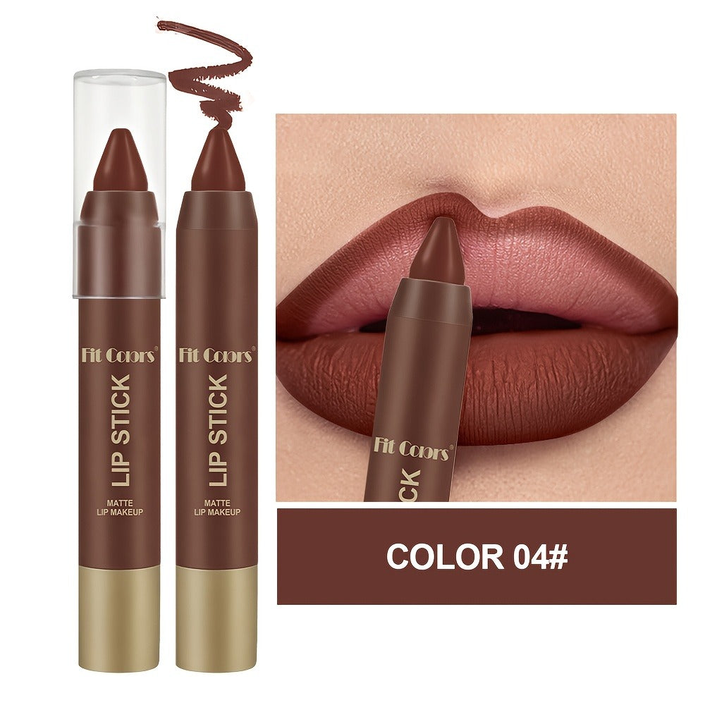 Lipstick Set, Fit Colors 6-Piece Matte Crayon Collection with Brown, Nude, Pink and Purple Colors — image 8