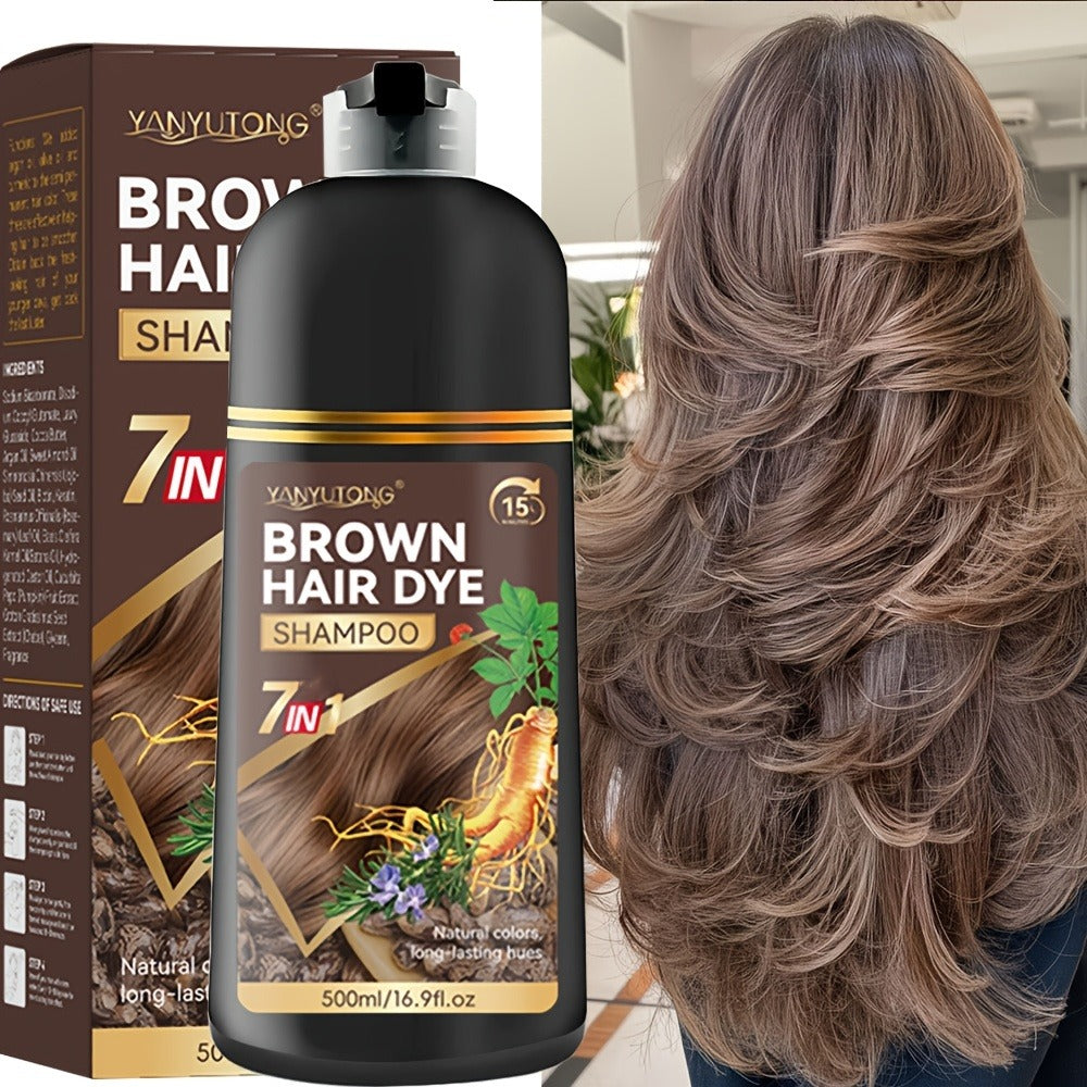 Hair Dye Shampoo Natural Plant Pigments, Covers Gray Hair Fast in 1 Wash, 16.91oz Color Shampoo in Black — image 2