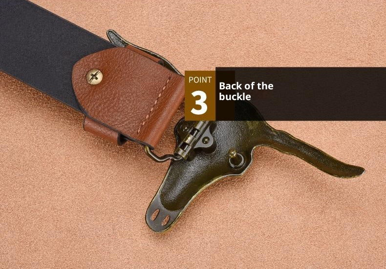 Cowhide Leather Belt For Men With Embossed Rivets