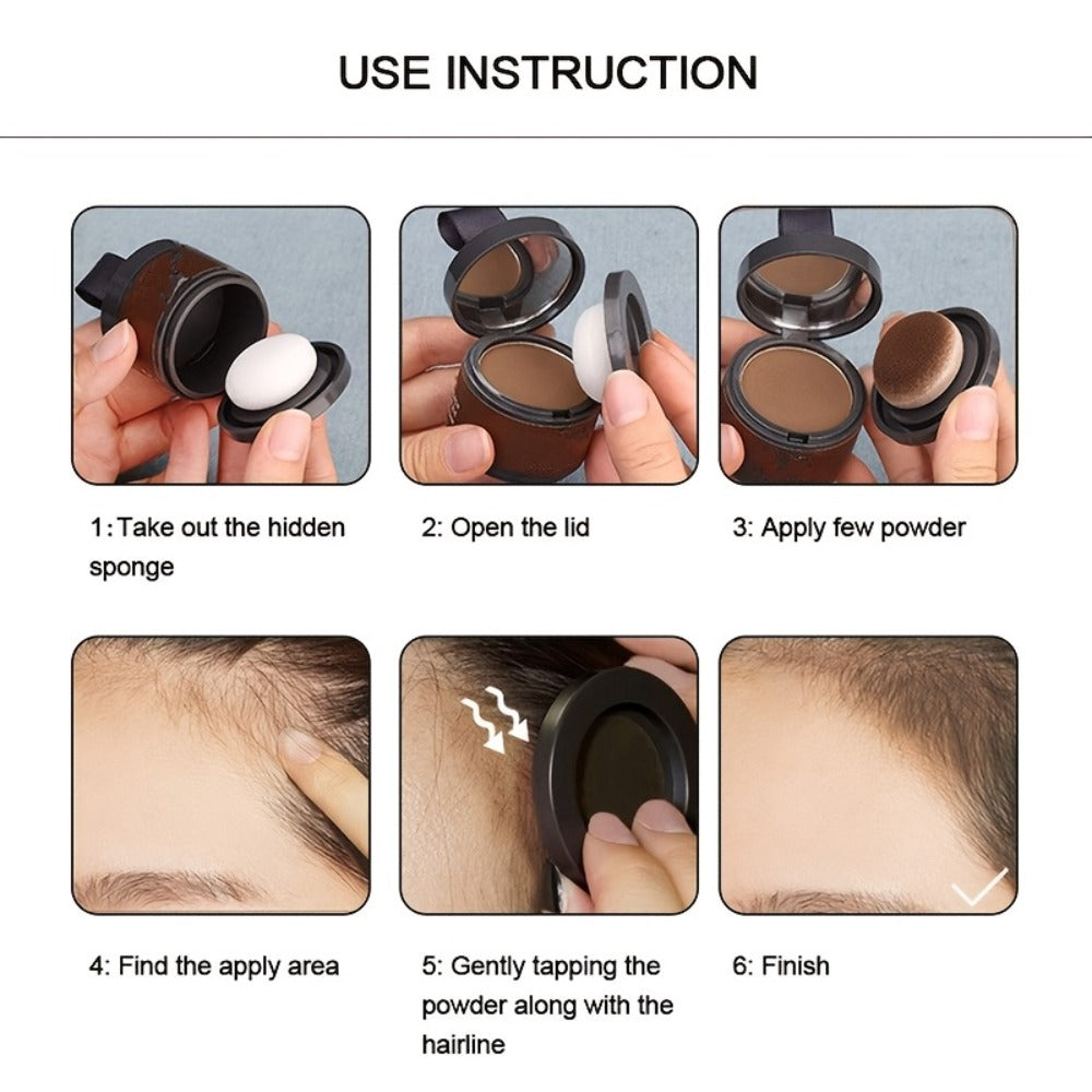 Hairline Shadow Powder Kit with Brush – Waterproof Hairline Concealer & Hair Root Touch Up Powder | Instant Fuller-Looking Ha