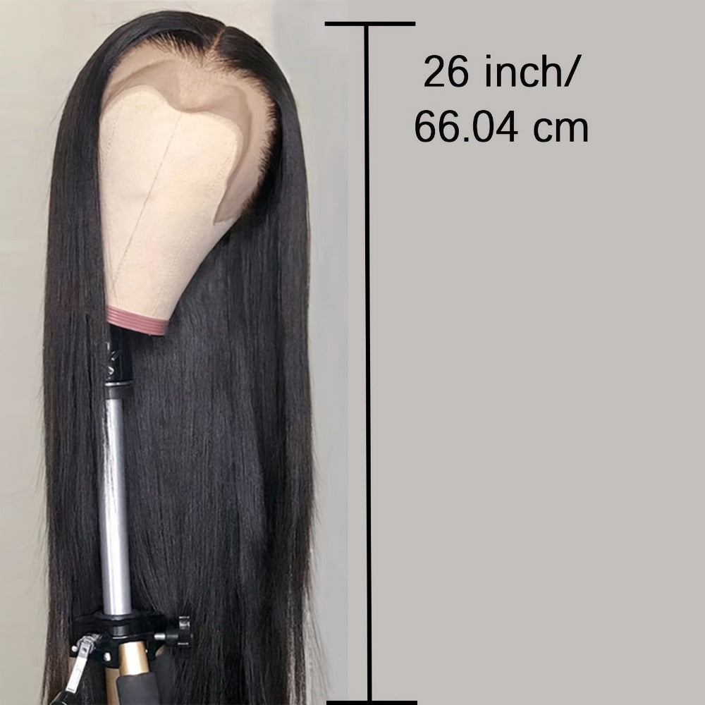 Synthetic Wig 13x4 Straight Lace Front in Natural Black with Glueless Cap and 26- or 32-Inch Length — image 5