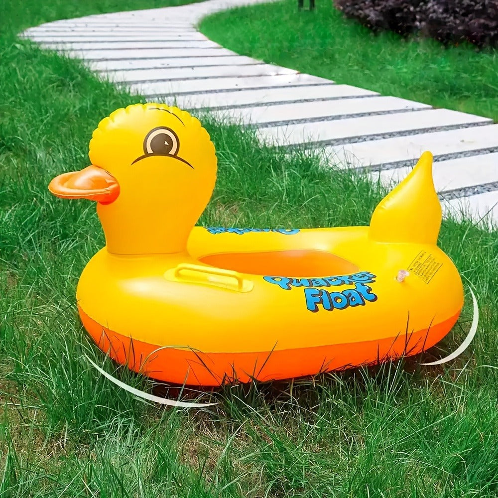 Pool Float Duck-Shaped Ring with Two Built-In Handles and One, Two or Four-Piece Pack Selections — image 11
