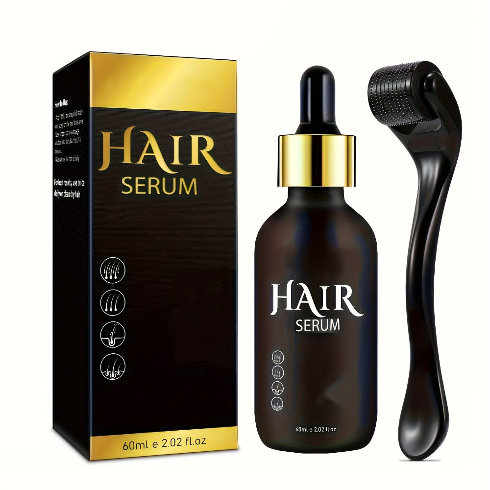 Hair Growth Serum Kit with Derma Roller, Anti Hair Loss Follicle Stimulating Scalp Treatment Essence — image 1