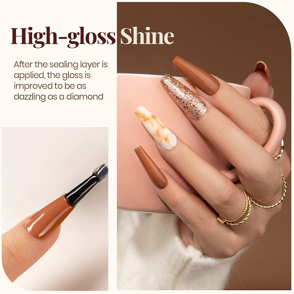 Gel Nail Polish 3-Piece Base and Top Coat Kit with No-Wipe Glossy, Matte and Base Gel for UV/LED Soak-Off Manicures — image 6