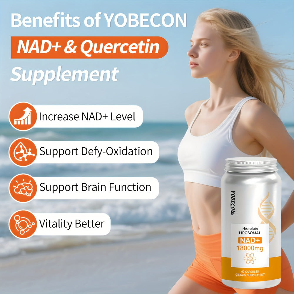 NAD+ Booster Liposomal 18000mg with Quercetin, Trans-Resveratrol & D-Ribose for Energy, Focus, Anti-Ageing & Antioxidant Supp