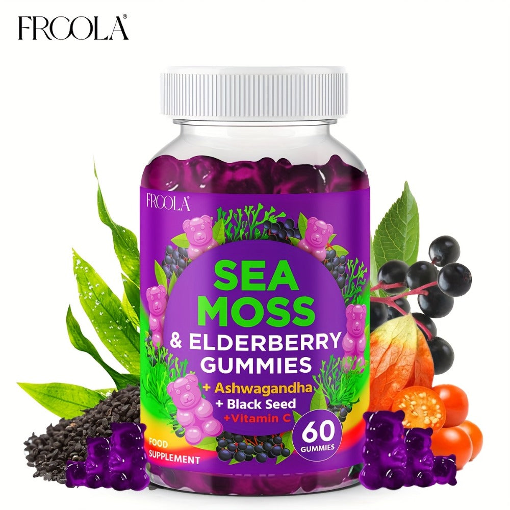 9-in-1 Sea Moss Gummies with Shilajit, Elderberry, Ginger, Turmeric, Ashwagandha & Black Seed Oil — image 2