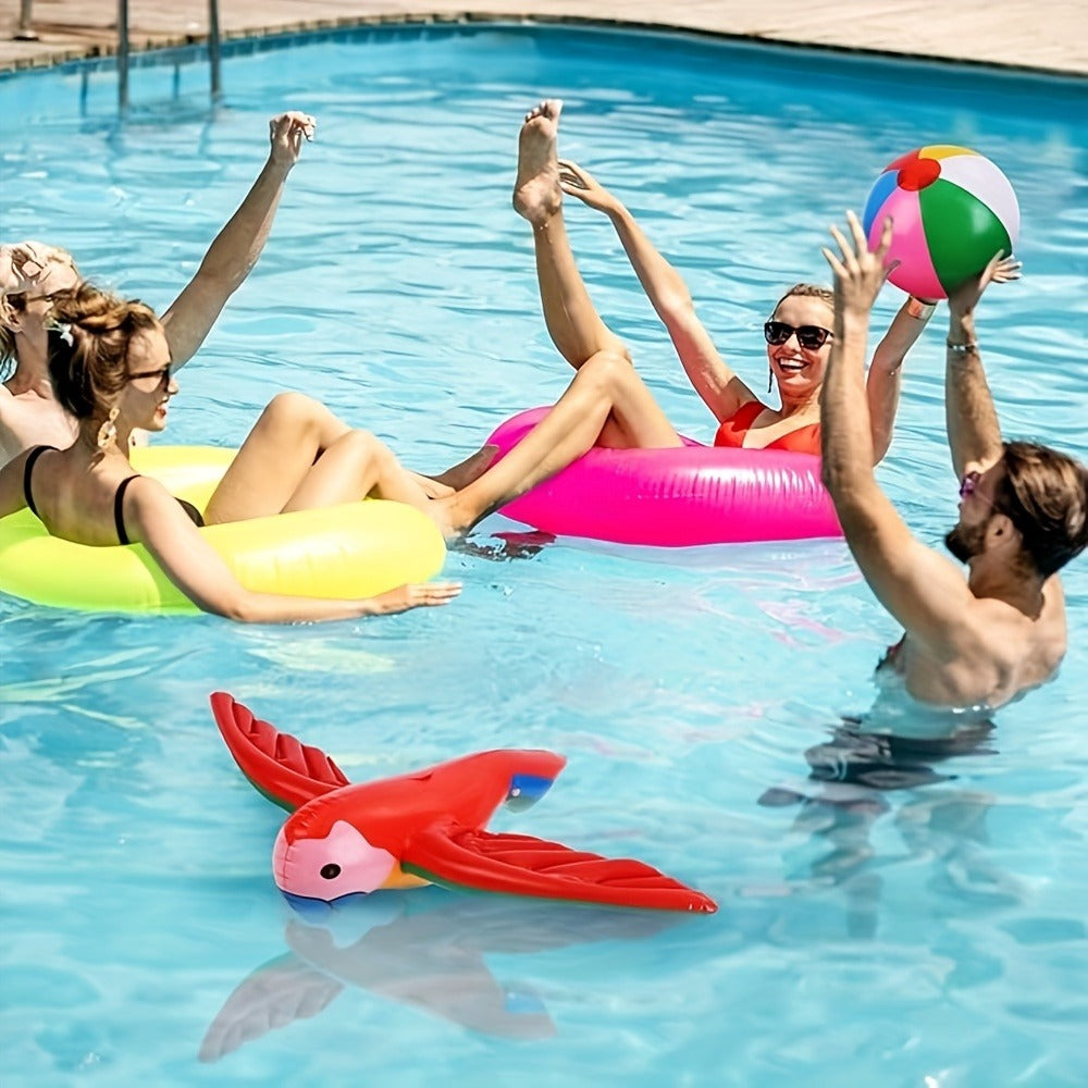 Hawaiian Party Decorations Inflatable Set 9 Pieces - Coconut Trees Beach Balls Flamingo Parrot Dolphin Banana with Pump — ima