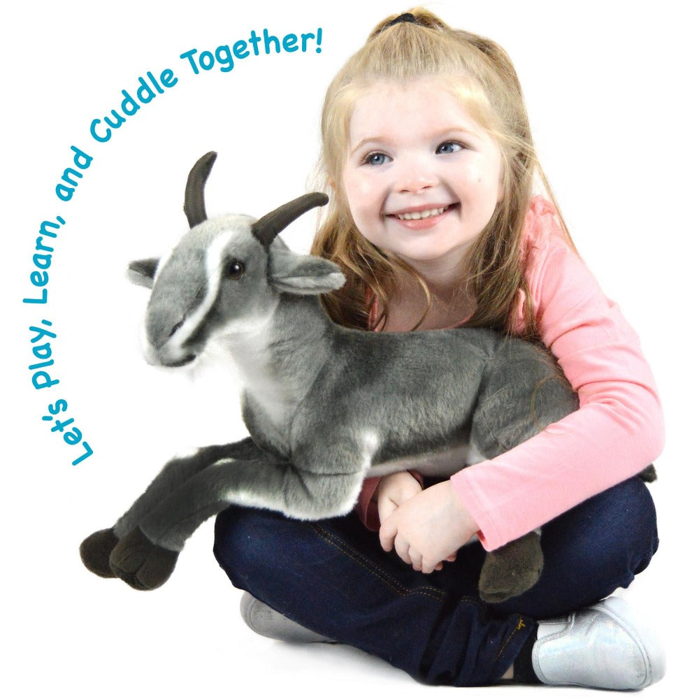 Stuffed Animal Patrick Pygmy Goat in 18-Inch Size with Acrylic Plush Fabric and Care for Character Display, Room Decor and Gi