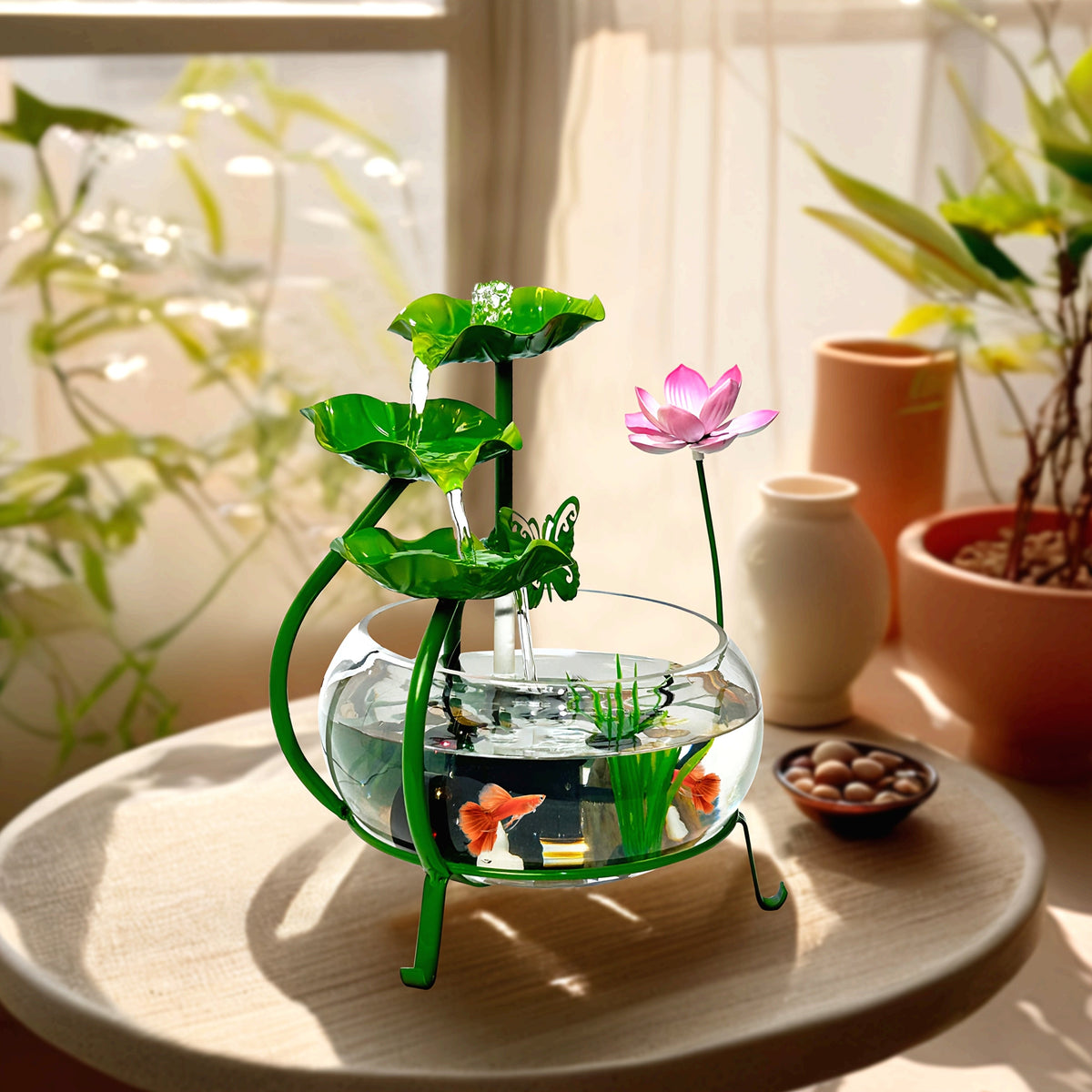 Desktop Water Fountain USB – Zen Tabletop Waterfall with Natural Rocks — image 2