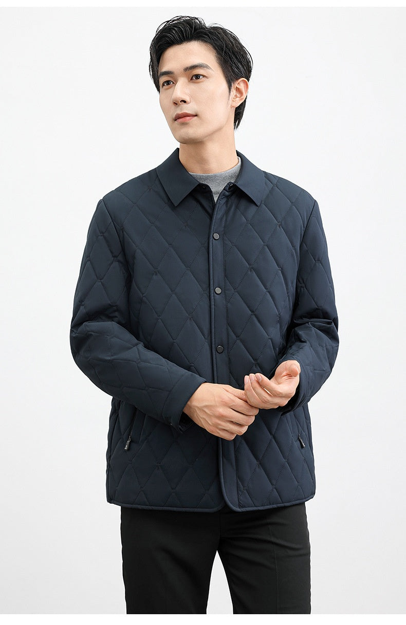 Mulberry Silk Thermal Casual Cotton-padded Jacket For Middle-aged And Elderly Men