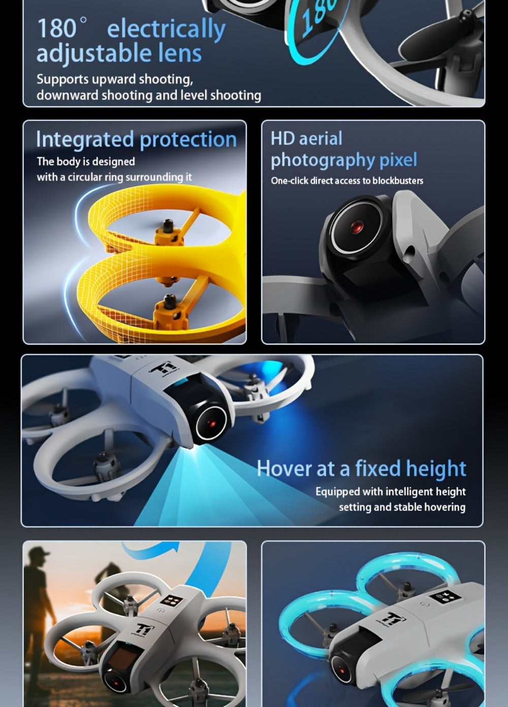 4K RC Airplane Auto Hover Dual Batteries Optical Flow WiFi FPV Camera One-Key Return Roll Anti-Shock Anti-Collision — image 1