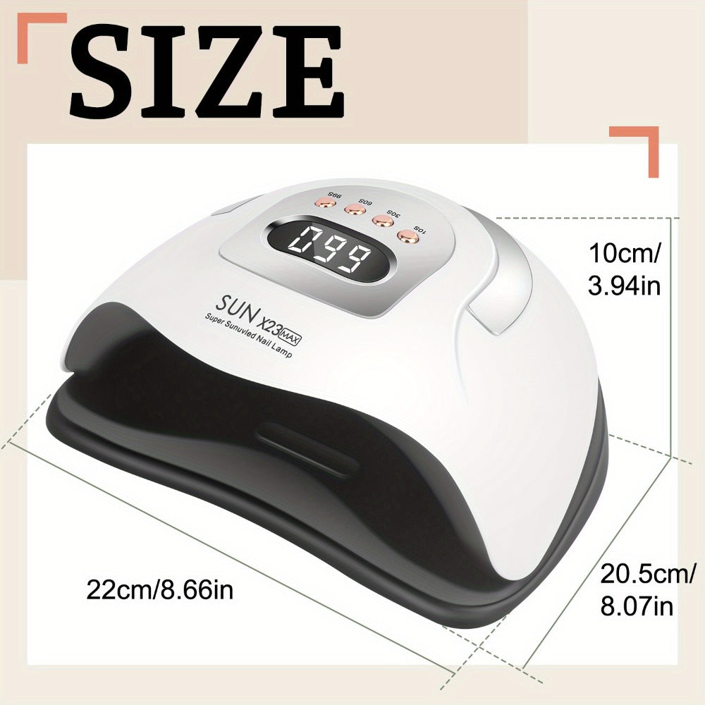 White Arch LED Nail Lamp with 380W and 81-Bead Labels, LCD Display and Four Timer Settings — image 9