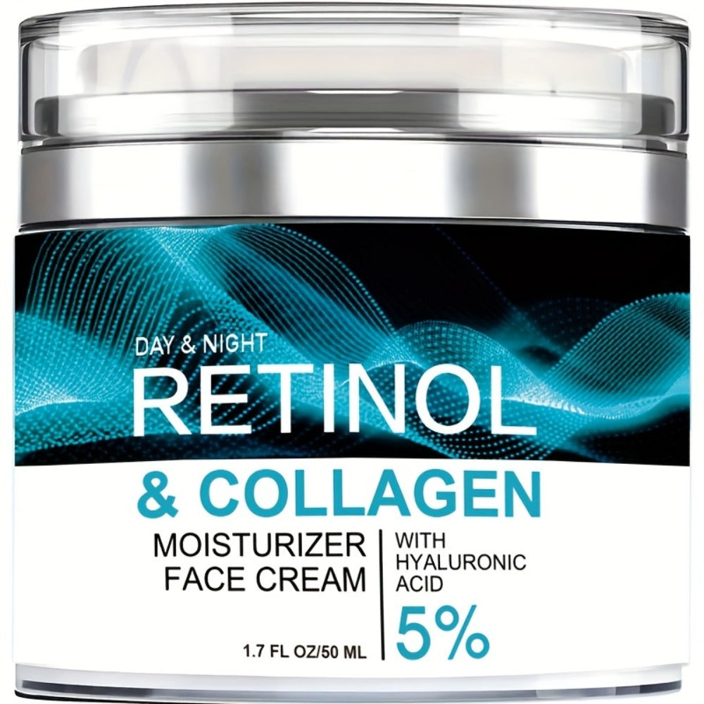 Retinol Cream Collagen Hyaluronic Acid Vitamin C+E Advanced Face Body Hand Cream All Skin Types Day Night Use 1.69 oz Women —