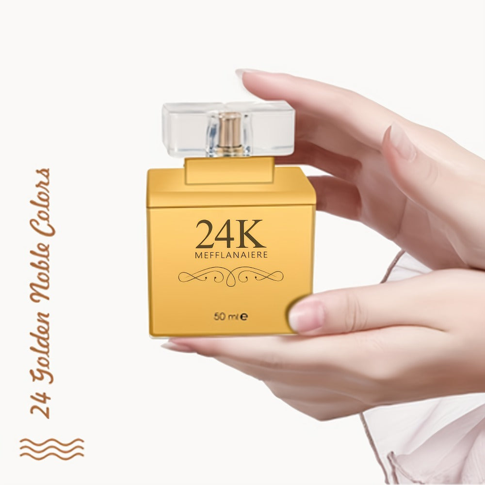 24K Gold Women's Eau de Toilette Perfume 1.69 oz Fresh Vanilla Scent - Luxurious Gold Bottle for Bath Time, Home Spa and Pers