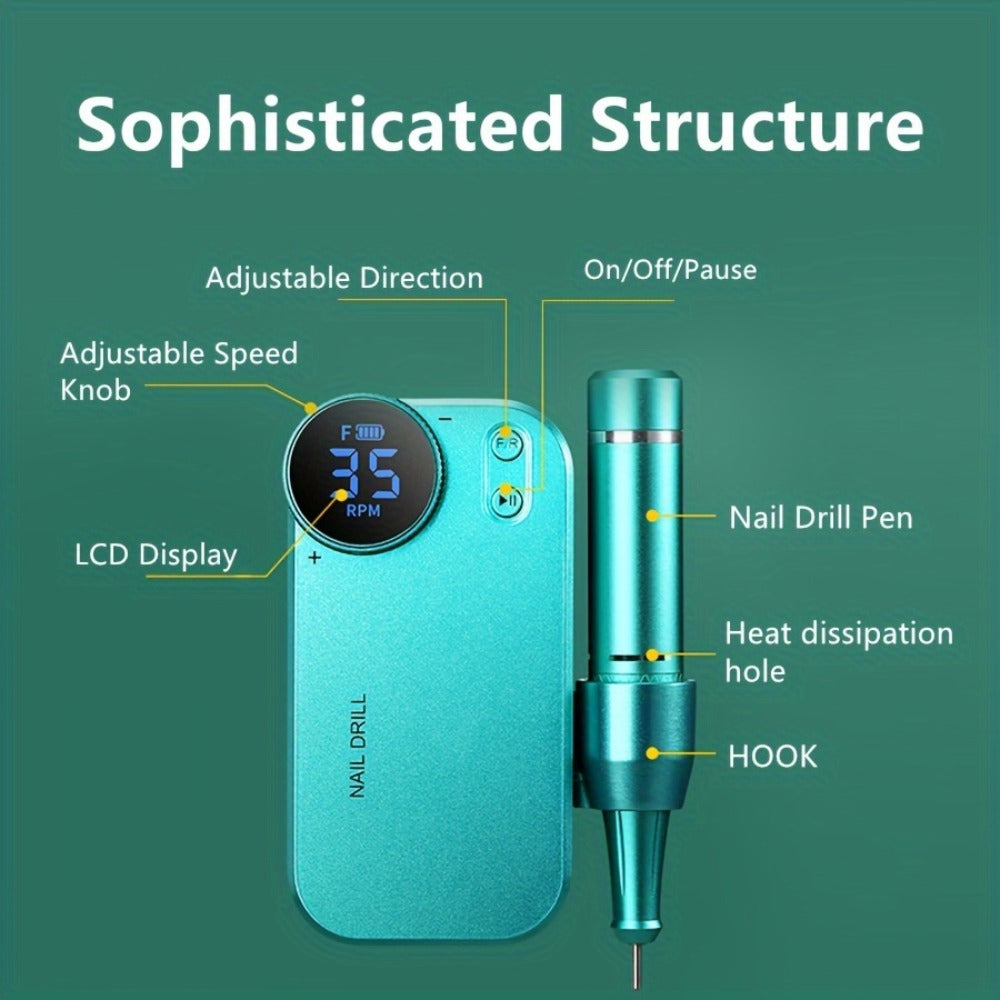 Electric Nail Polisher & Buffer Rechargeable High Power, Professional Manicure Pedicure Machine for Nail — image 15