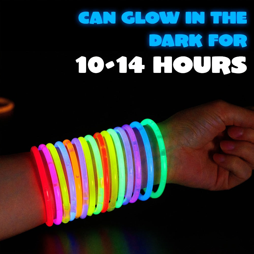 144-Piece 8-Inch Glow Stick Party Pack in Seven Pictured Colors with Bracelet and Necklace Connectors — image 3