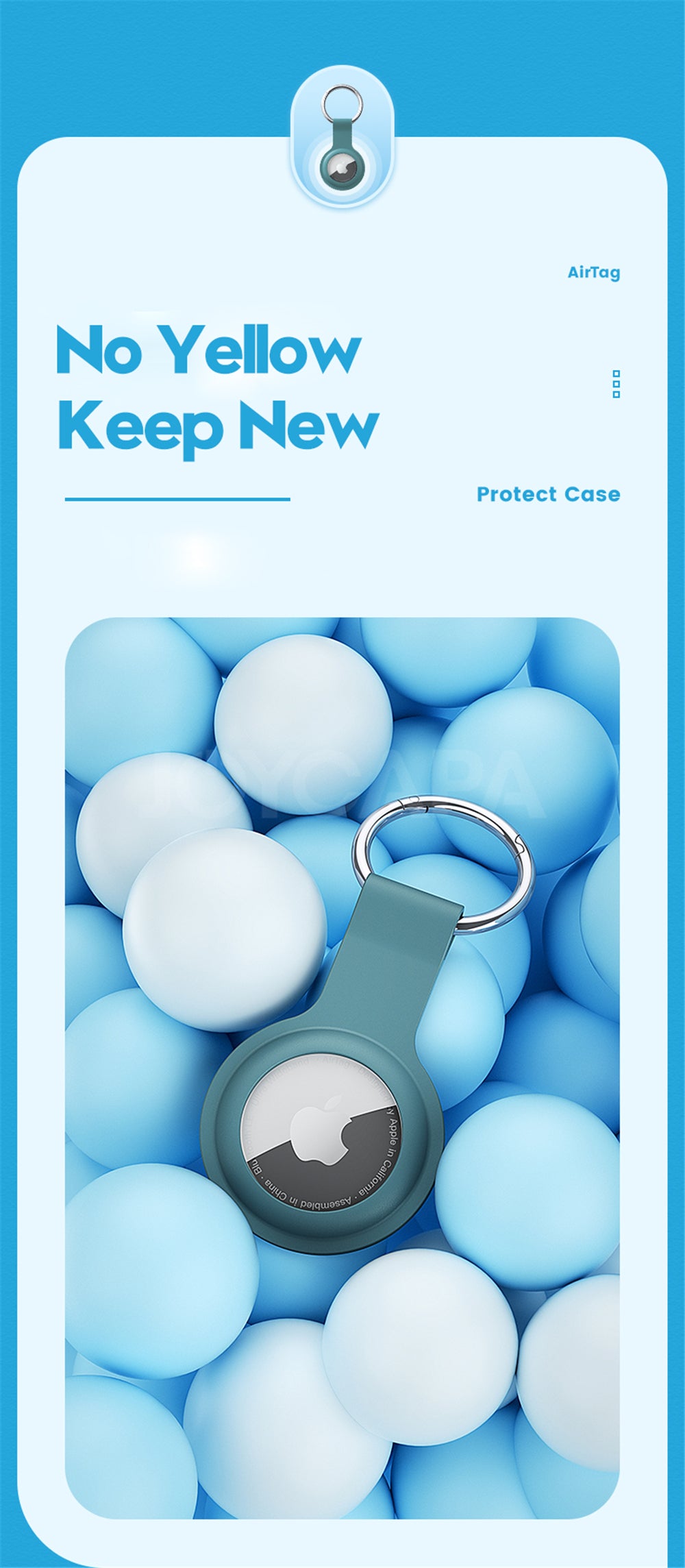 Suitable For Airtag Locator Tracker Anti-lost Keychain Waterproof Silicone Protective Case