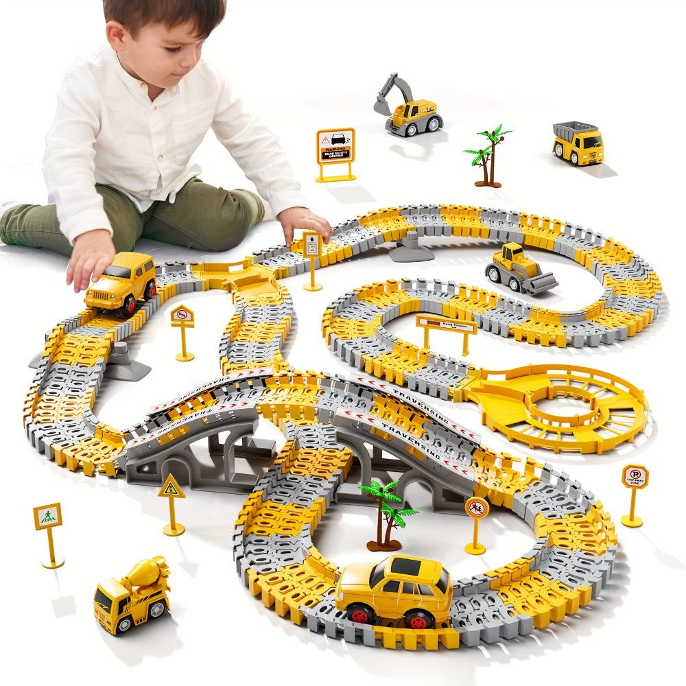 236-Piece STEM Race Track Car Toy Set for Kids Ages 3+, Track Splicing & Racing, Engineering Construction Style — image 5