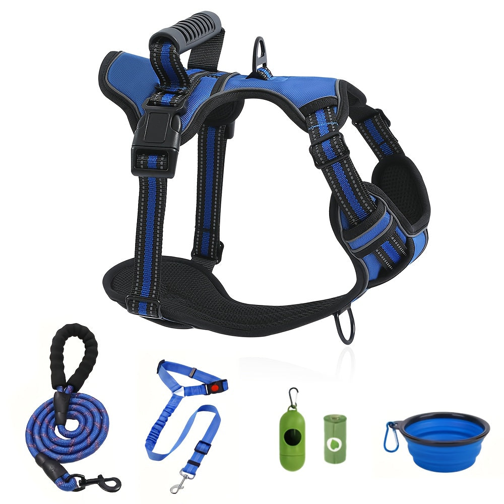 Walking Dog Harness and 5-Foot Leash Set in Five Colors and XS–XL with Front Clip, Top Clip and Handle — image 14