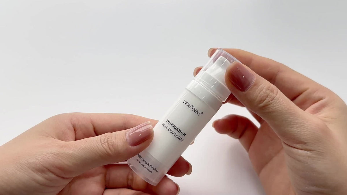 VERONNI White Matte Liquid Foundation Two-Bottle Set with Pump Dispensers and Full-Coverage Label — image 7