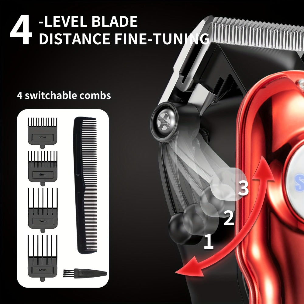 900mAh LCD Hair Clippers for Men – USB Rechargeable Cordless Electric Trimmer with Limit Combs & Cleaning Brush — image 8