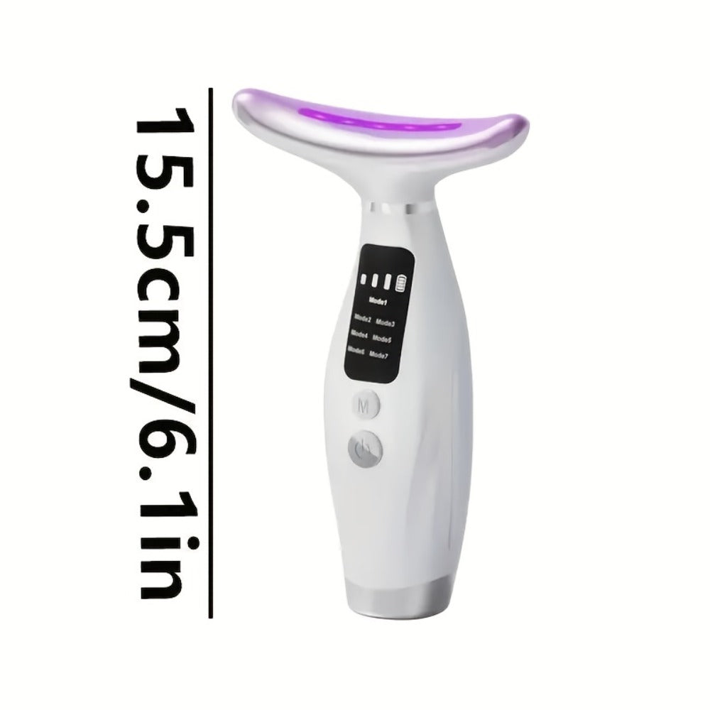 Facial Lifting Device 7-in-1 EMS Microcurrent Neck Face Massager LED Photon Therapy Rechargeable Beauty Tool for Women — imag