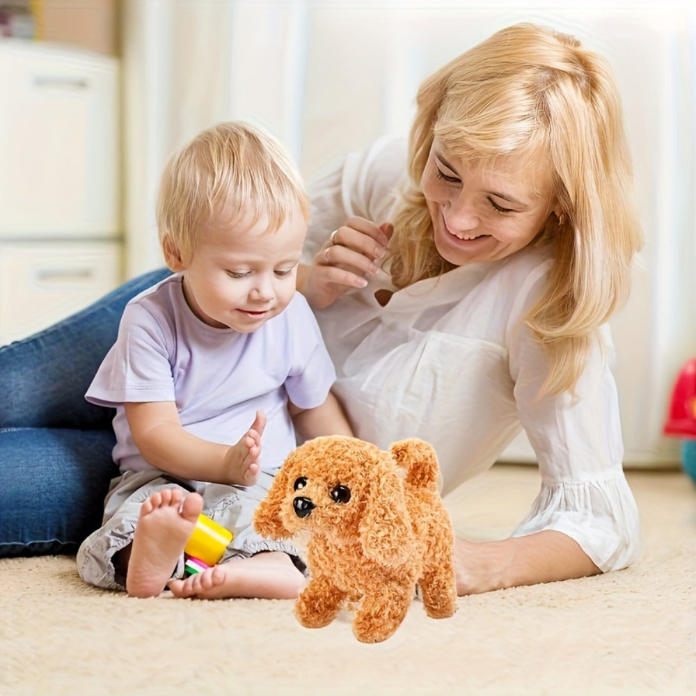 Brown Electronic Plush Puppy Toy with Walking, Barking and Tail-Motion Icons in a Single Boxed Option — image 9