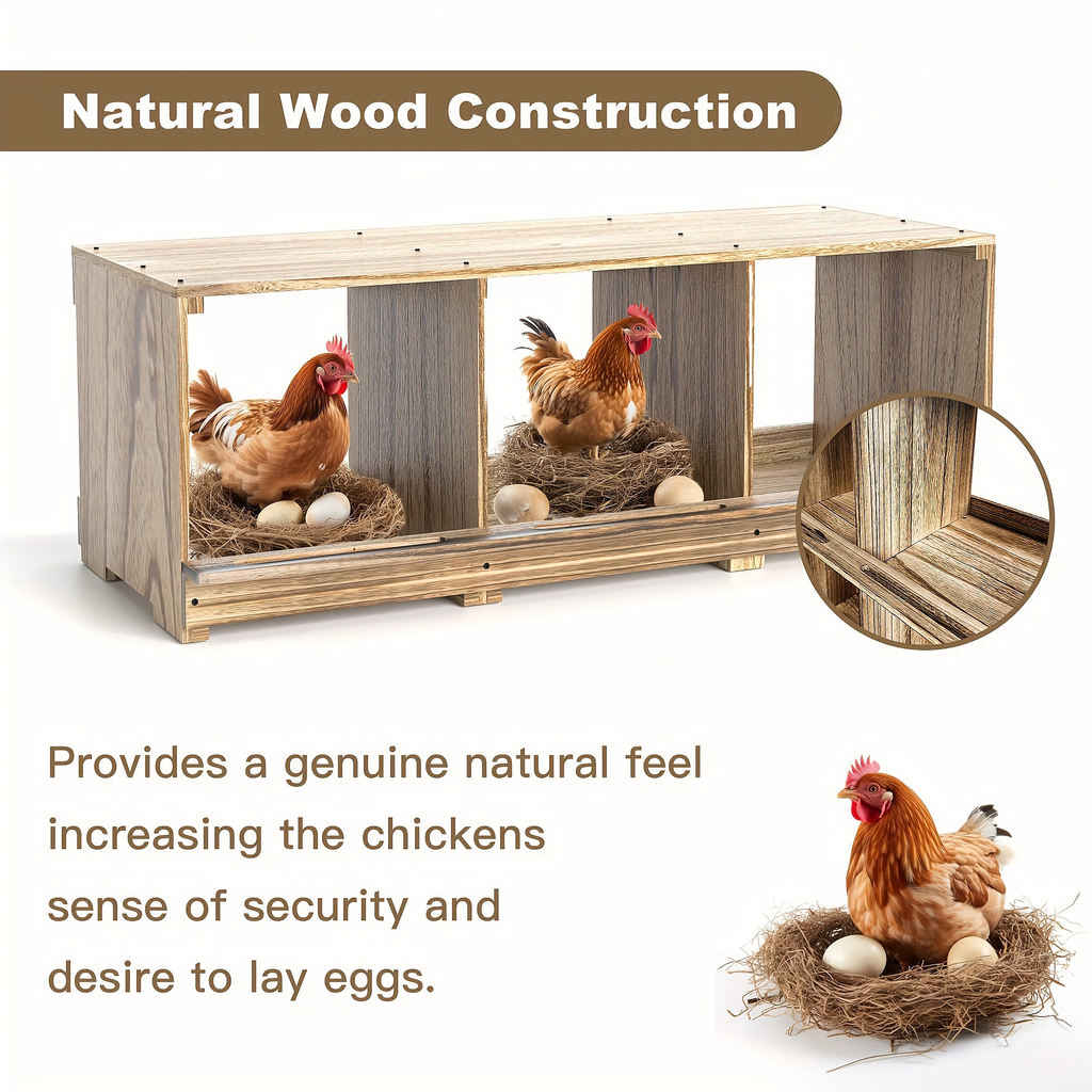 Chicken Nesting Box Wall Mount 4 Compartment Easy Egg Collection — image 6