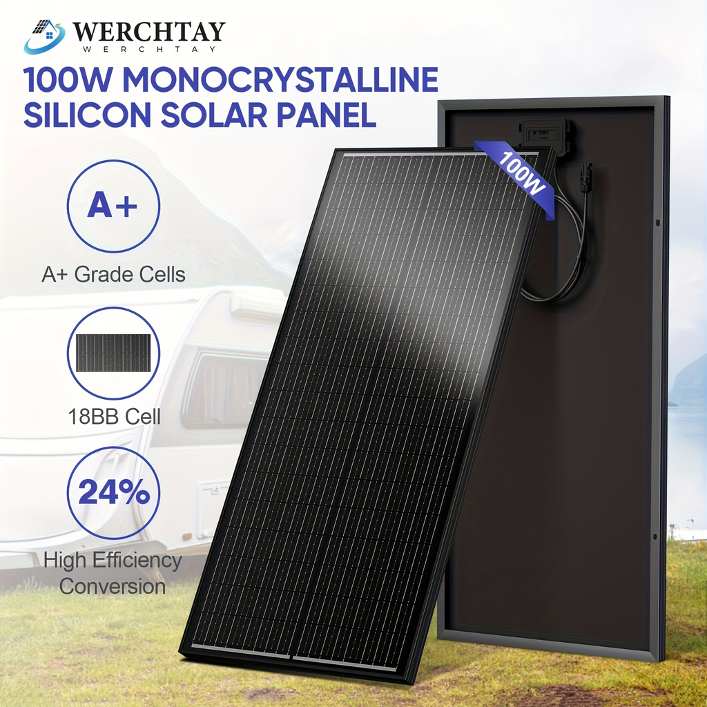 High-Efficiency 100 Watt Solar Panel Featuring a Black Backsheet, 18 BB Monocrystalline Design — image 3