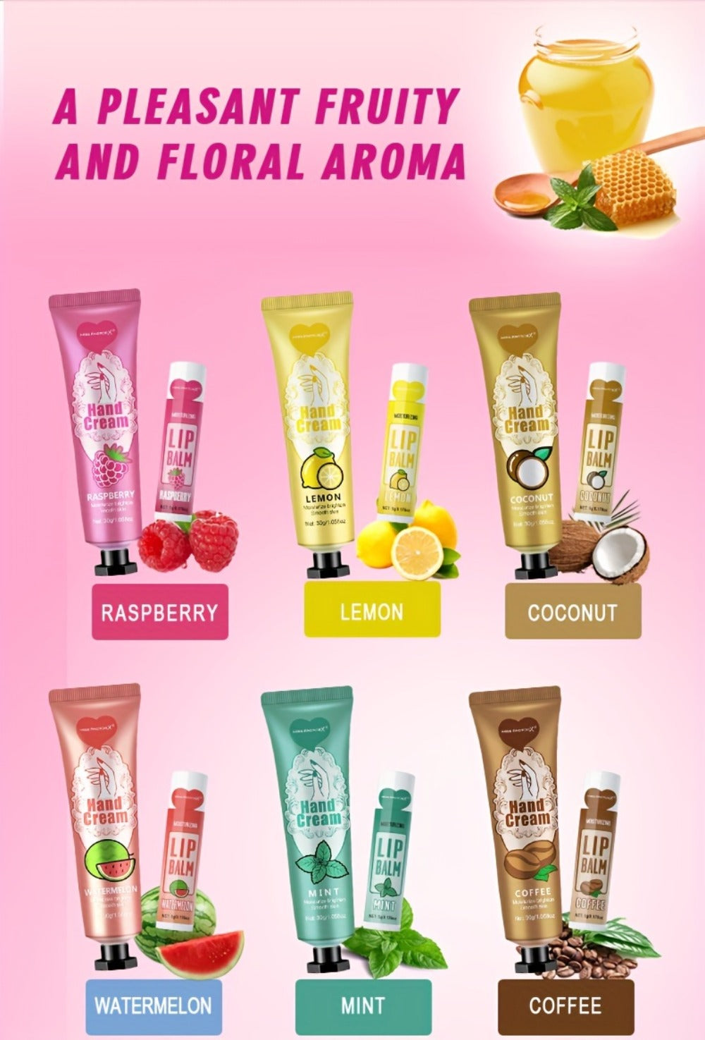 Shea Butter Hand Cream and Lip Balm Gift Set – Deep Moisturizing Skincare Bundle for Dry Cracked Skin, Vitamin E Natural Body