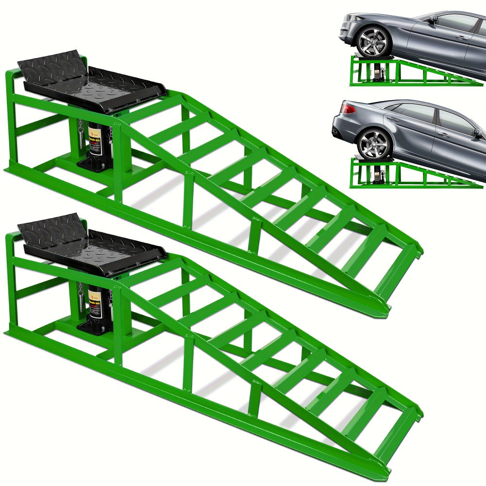 Hydraulic Car Ramps 2-Pack 10000 LB Heavy Duty Vehicle Lift Ramp Adjustable Height 9.84-14.96 Inch for Oil Change Undercarria